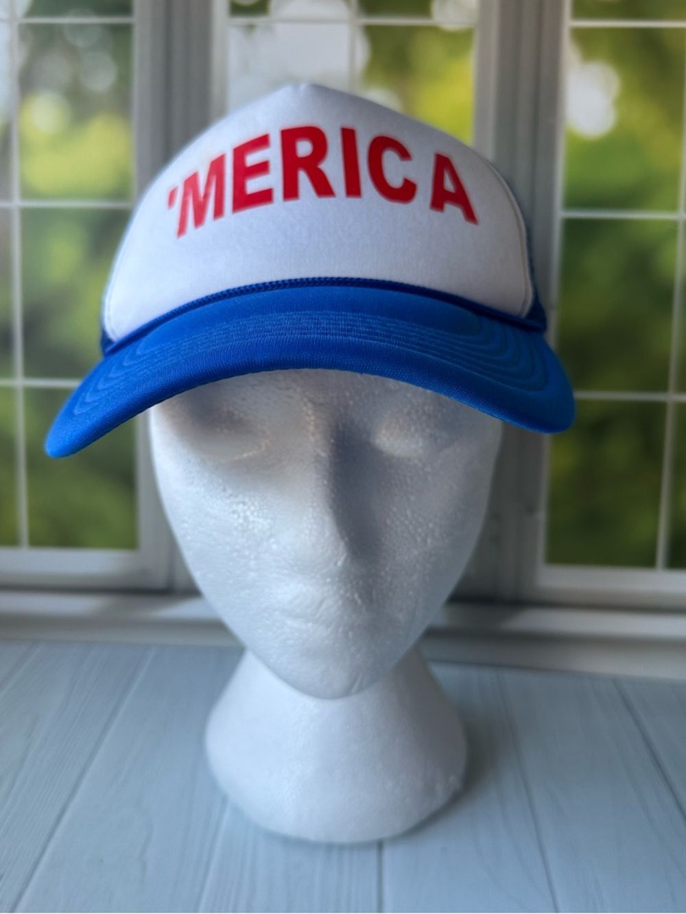 ‘Merica Trucker Hat Red White Blue Snapback Patriotic Cap
